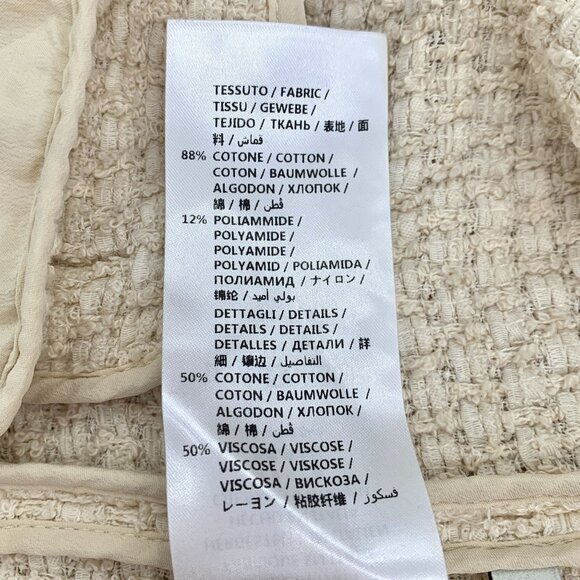 Gucci Beige Pearl Buckle Striped Cotton V-Neck Long Sleeve Knitted Cardigan Coat - Picture 7 of 8